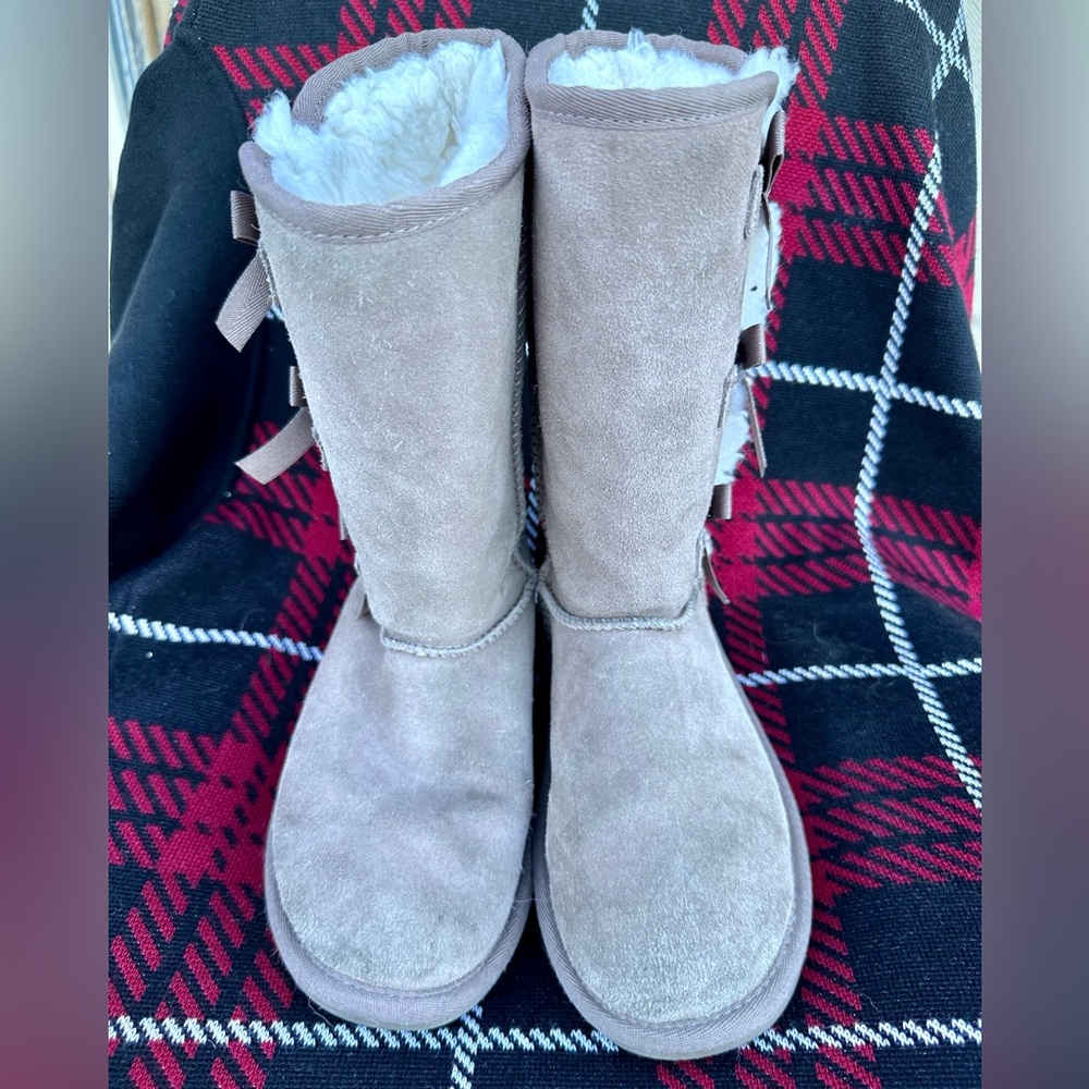 EUC Koolaburra by UGG Kids Grey Victoria‎ Long Boots Size 2